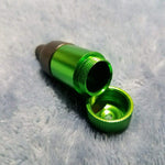 NEW Small Green Bullet Smoking Pipe Tobacco Herb Portable Metal Pocket Size