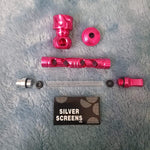 Small Pink Deluxe Smoking Pipe Tobacco Herb Portable Metal Glass Travel Size