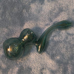 Small Elegant Misty Green Water Pipe Tobacco Smoking Herb Glass Travel Size