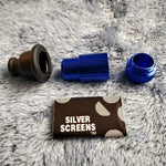 Small Flared Blue Bullet Smoking Pipe Tobacco Herb Portable Metal Travel Size