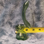 Small Elegant Emerald Green Water Pipe Tobacco Smoking Herb Glass Travel Size