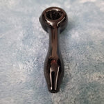 Small Obsidian Black Smoking Pipe Tobacco Herb Portable Glass Spoon Pocket Size