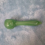 Small Olive Green Smoking Pipe Tobacco Herb Portable Glass Spoon Pocket Size