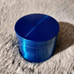 50mm Small Blue 4 Piece Tobacco Herb Grinder Portable Metal Travel Size