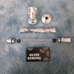 Small Silver Deluxe Smoking Pipe Tobacco Herb Portable Metal Glass Travel Size