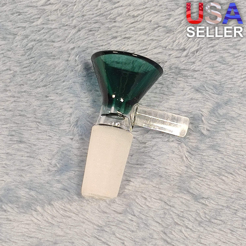 14mm Male Misty Green Glass Bowl Replacement Tobacco Herb Water Pipe Piece