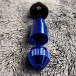 Small Flared Blue Bullet Smoking Pipe Tobacco Herb Portable Metal Travel Size