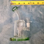 Small Premium Emerald Green Water Pipe Tobacco Smoking Herb Glass Travel Size