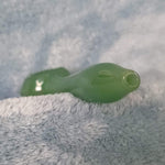 Small Olive Green Smoking Pipe Tobacco Herb Portable Glass Spoon Pocket Size
