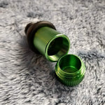 Small Flared Green Bullet Smoking Pipe Tobacco Herb Portable Metal Travel Size