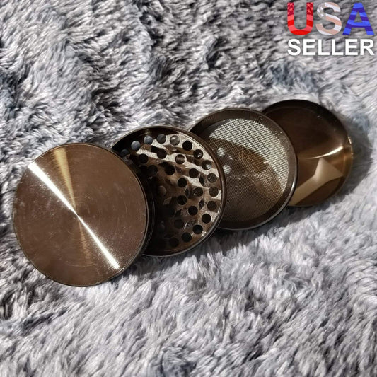 50mm Small Gunmetal 4 Piece Tobacco Herb Grinder Portable Metal Travel Size