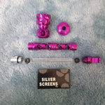 Small Purple Deluxe Smoking Pipe Tobacco Herb Portable Metal Glass Travel Size