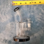 Small Premium Obsidian Black Water Pipe Tobacco Smoking Herb Glass Travel Size