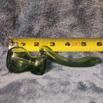 Small Elegant Emerald Green Water Pipe Tobacco Smoking Herb Glass Travel Size