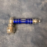 Small Blue Luxury Metal Smoking Pipe Tobacco Herb Silver Portable Pocket Size