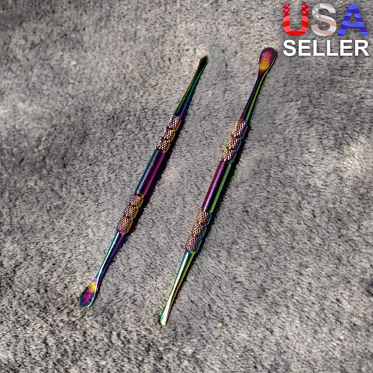 2 Rainbow Stainless Steel Scraper Poker Bowl Cleaner Tool Smoking Tobacco Herb