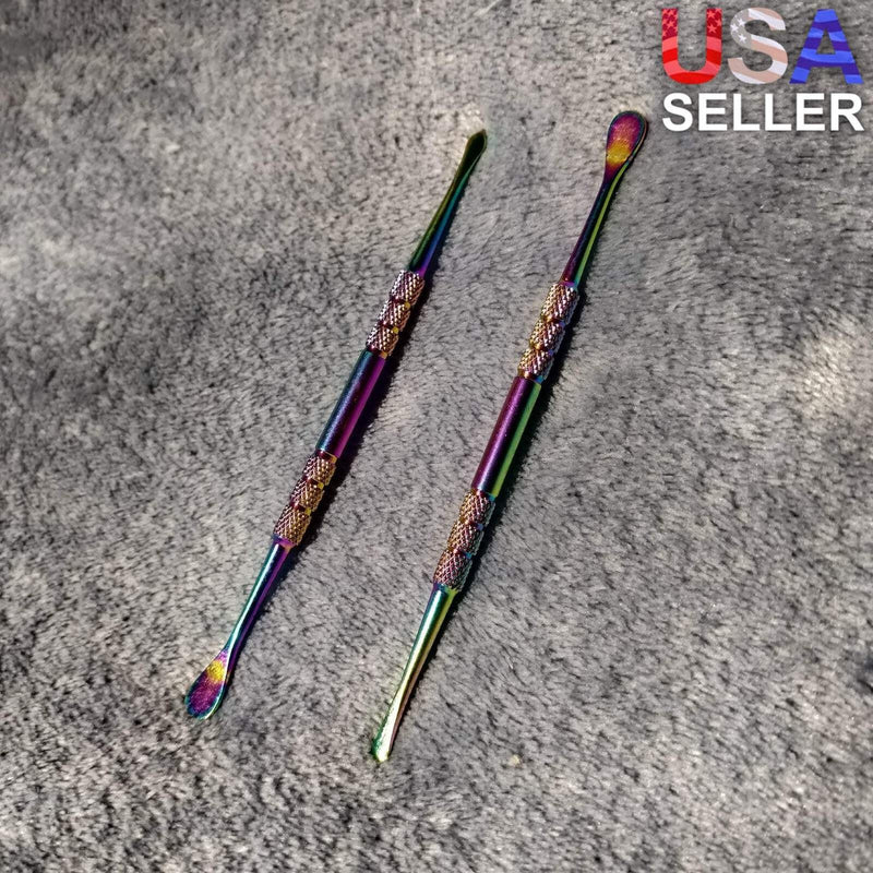 2 Rainbow Stainless Steel Scraper Poker Bowl Cleaner Tool Smoking Tobacco Herb