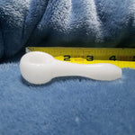 Small Pearl White Smoking Pipe Tobacco Herb Portable Glass Spoon Pocket Size