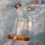Small Premium Amber Red Water Pipe Tobacco Smoking Herb Glass Travel Size