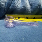 Small Rosey Pink Smoking Pipe Tobacco Herb Portable Glass Spoon Pocket Size
