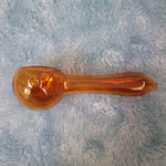 Small Amber Red Smoking Pipe Tobacco Herb Portable Glass Spoon Pocket Size
