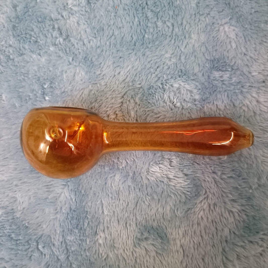 Small Amber Red Smoking Pipe Tobacco Herb Portable Glass Spoon Pocket Size