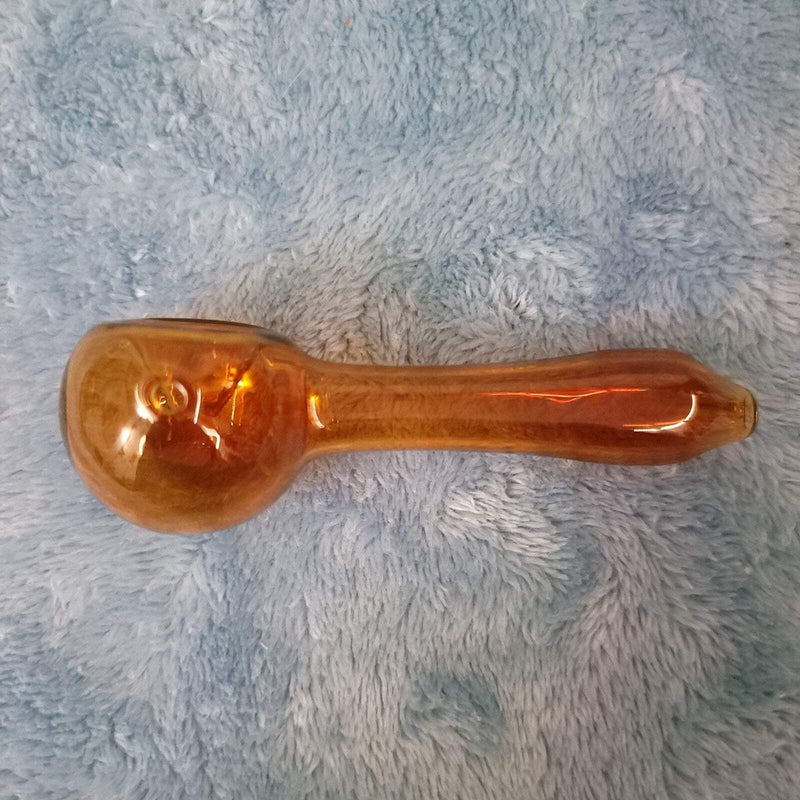 Small Amber Red Smoking Pipe Tobacco Herb Portable Glass Spoon Pocket Size