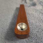 Small Oak Wood Wedge Smoking Pipe Tobacco Herb Portable Wooden Travel Size