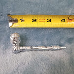 Small Silver Deluxe Smoking Pipe Tobacco Herb Portable Metal Glass Travel Size