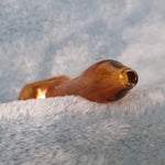 Small Amber Red Smoking Pipe Tobacco Herb Portable Glass Spoon Pocket Size