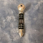 Small Black Luxury Metal Smoking Pipe Tobacco Herb Silver Portable Pocket Size