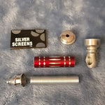 Small Red Luxury Metal Smoking Pipe Tobacco Herb Silver Portable Pocket Size