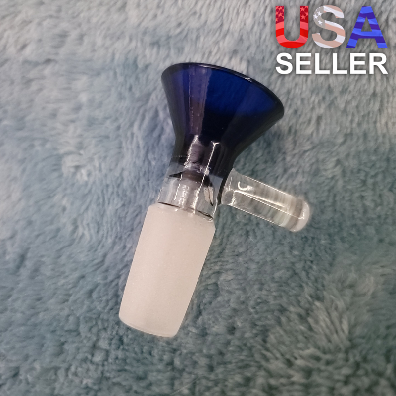 14mm Male Sapphire Blue Glass Bowl Replacement Tobacco Herb Water Pipe Piece