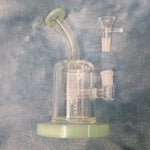 Small Premium Olive Green Water Pipe Tobacco Smoking Herb Glass Travel Size
