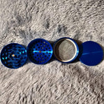 50mm Small Blue 4 Piece Tobacco Herb Grinder Portable Metal Travel Size
