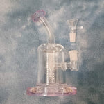 Small Premium Lavender Purple Water Pipe Tobacco Smoking Herb Glass Travel Size