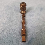 Small Bronze Deluxe Smoking Pipe Tobacco Herb Portable Metal Glass Travel Size