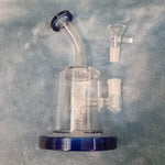 Small Premium Sapphire Blue Water Pipe Tobacco Smoking Herb Glass Travel Size