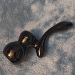 Small Elegant Obsidian Black Water Pipe Tobacco Smoking Herb Glass Travel Size