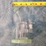 Small Premium Olive Green Water Pipe Tobacco Smoking Herb Glass Travel Size