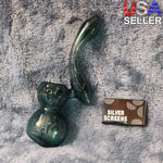 Small Elegant Misty Green Water Pipe Tobacco Smoking Herb Glass Travel Size