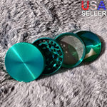 50mm Small Green 4 Piece Tobacco Herb Grinder Portable Metal Travel Size