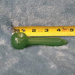 Small Olive Green Smoking Pipe Tobacco Herb Portable Glass Spoon Pocket Size