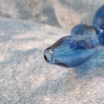 Small Elegant Ice Blue Water Pipe Tobacco Smoking Glass Travel Size