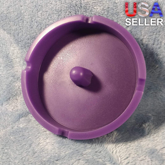 Unique Purple Silicone Ash Tray Smoking Tobacco Herb Round Ashtray Bowl Tap