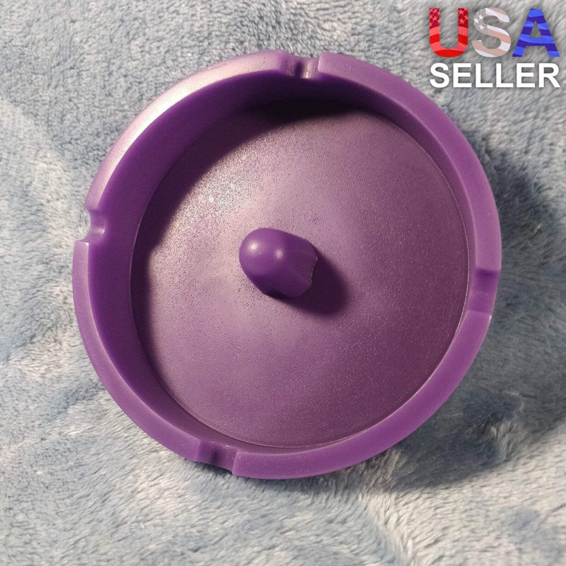 Unique Purple Silicone Ash Tray Smoking Tobacco Herb Round Ashtray Bowl Tap