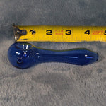 Small Ice Blue Smoking Pipe Tobacco Herb Portable Glass Spoon Pocket Size