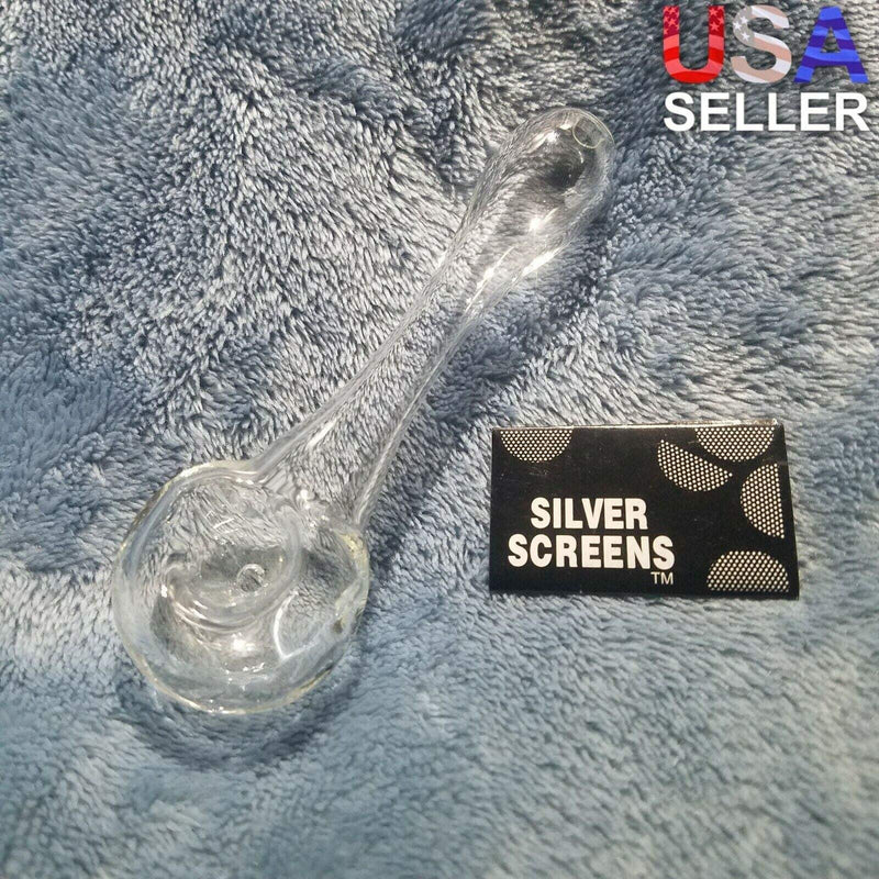 Small Crystal Clear Smoking Pipe Tobacco Herb Portable Glass Spoon Pocket Size