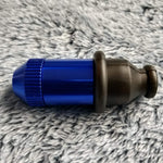 Small Flared Blue Bullet Smoking Pipe Tobacco Herb Portable Metal Travel Size