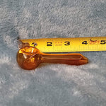 Small Amber Red Smoking Pipe Tobacco Herb Portable Glass Spoon Pocket Size